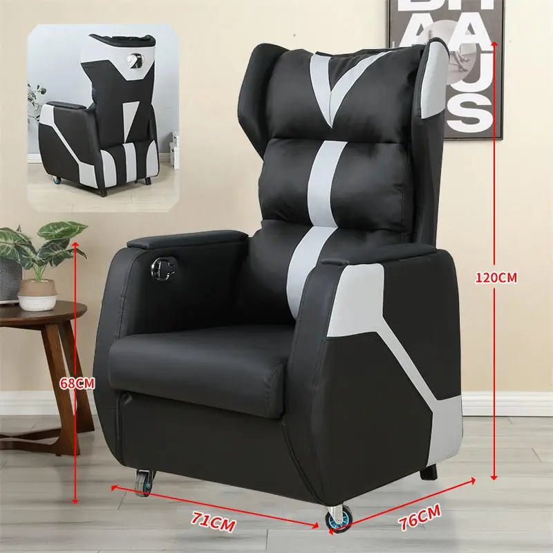 Modern Adjustable Leather Recliner Gaming Sofa - Image 2