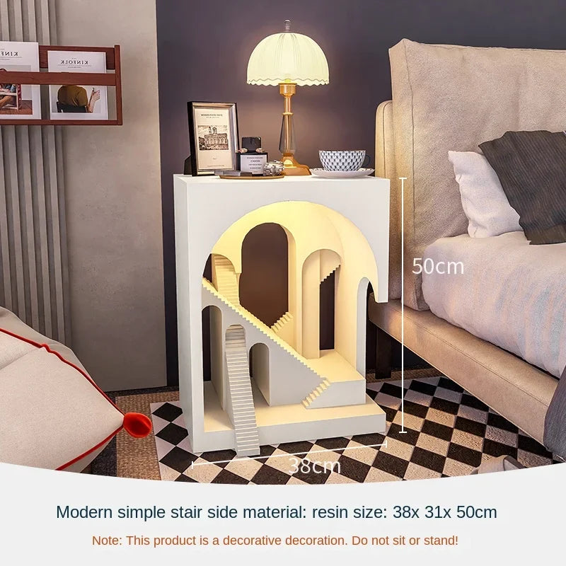 Modern Minimalist Sculpted Led Art Side Table - Image 5