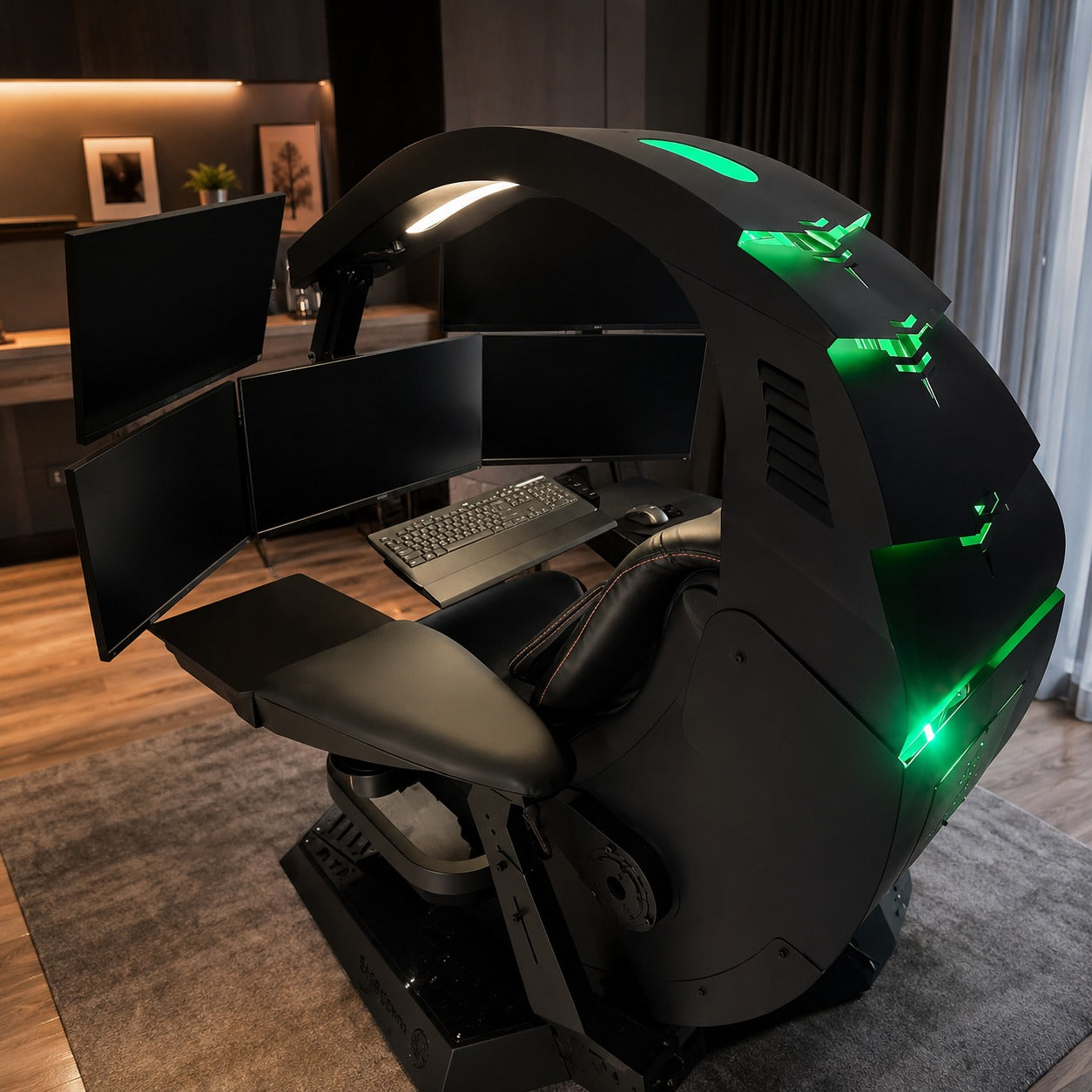 Supernova Zero-Gravity Futuristic Cockpit Gaming Workstation